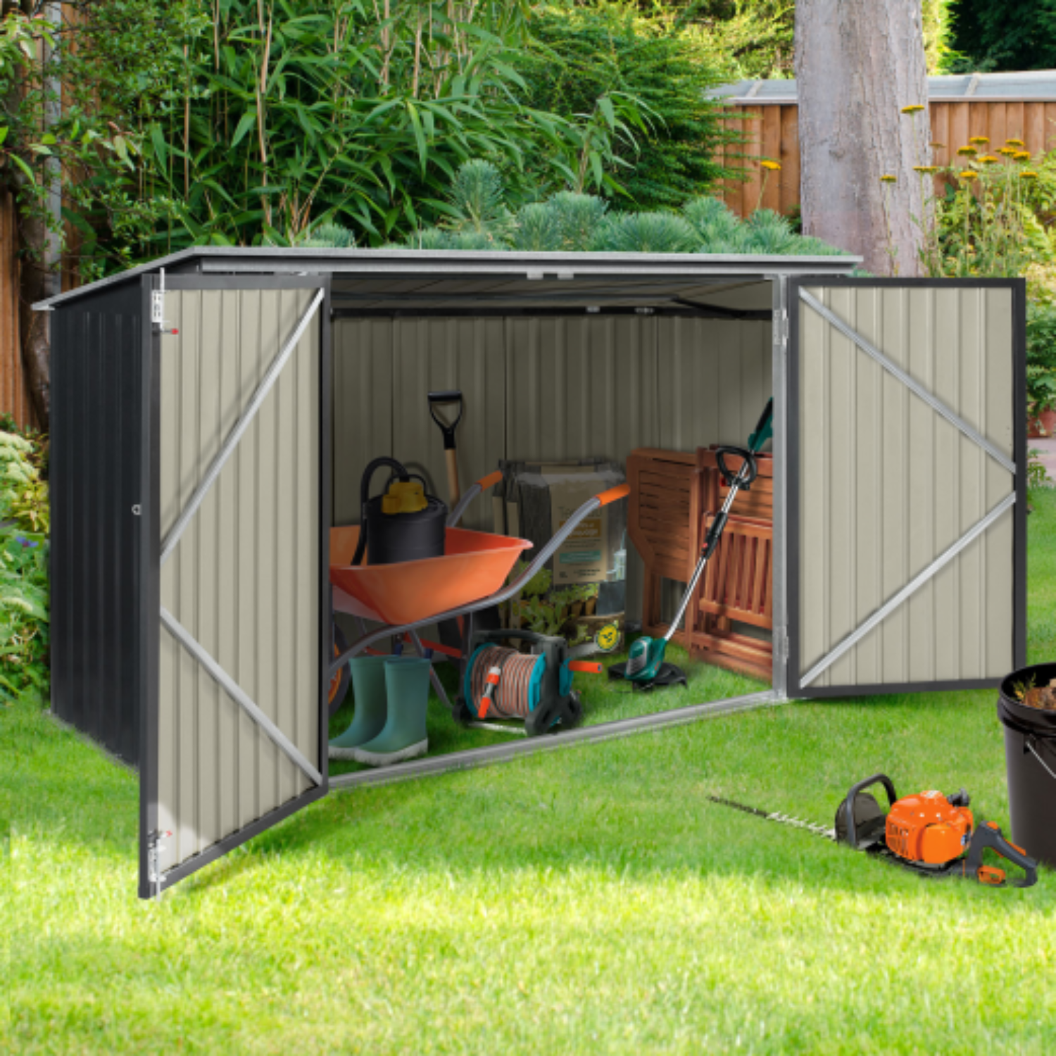 Abri jardin métal – 2.2 m2  – Porte à verrouillage
