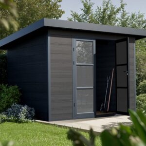 Abri de jardin moderne - 7m2 gris - 28 mm